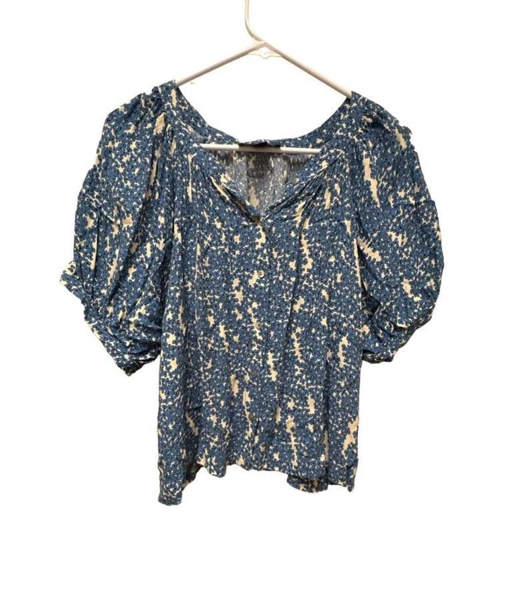 Karen Kane Blue and White Floral Blouse Shirt Medium